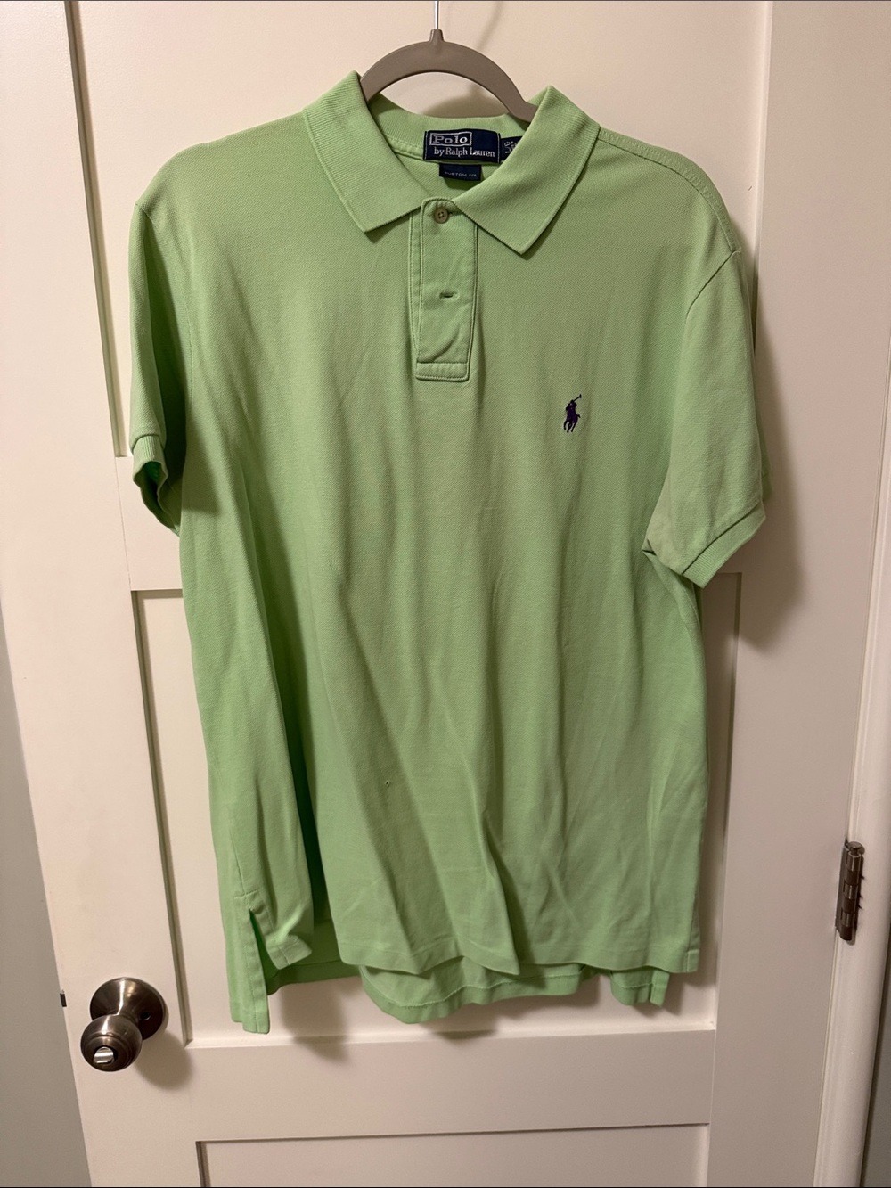 Polo by Ralph Lauren Light Green Pique Polo with Navy Pony